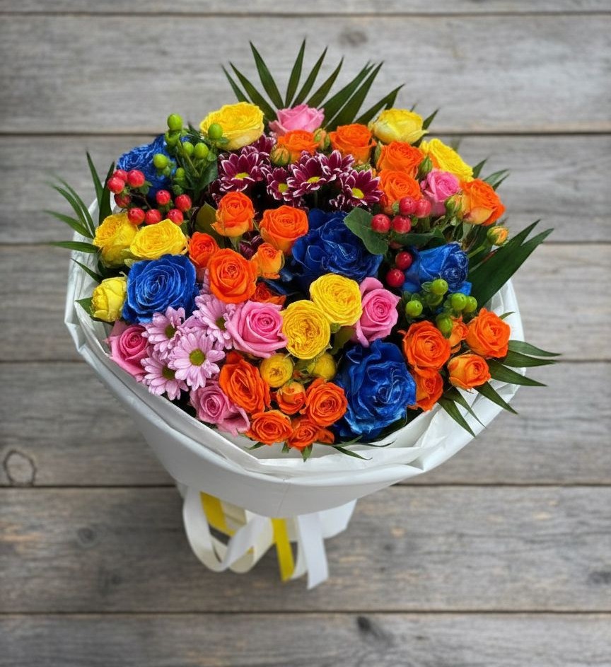 Букет цветов из: Розы и Хризантемы в Новой Ляде