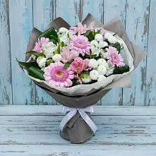 Букет цветов из:  Герберы, Альстромерии и Хризантемы в Новой Ляде