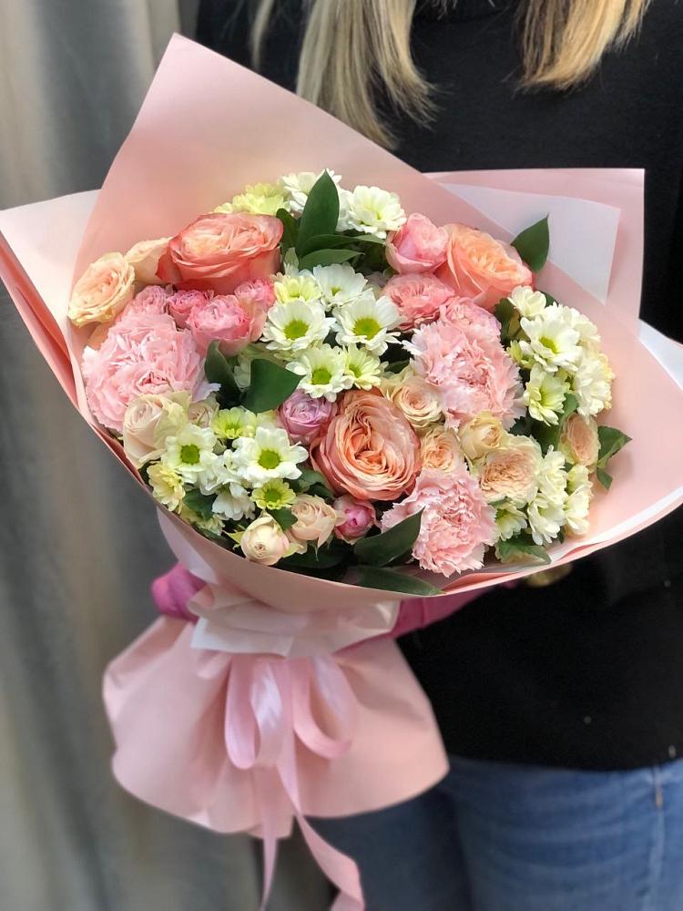 Букет цветов из: Гвоздики, Розы и Хризантемы в Новой Ляде