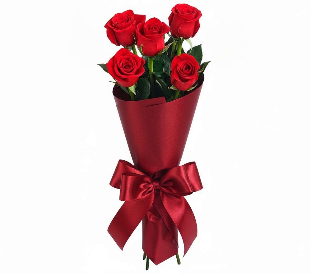 Букет 5 Красных роз Эдлесс Лав в Новой Ляде