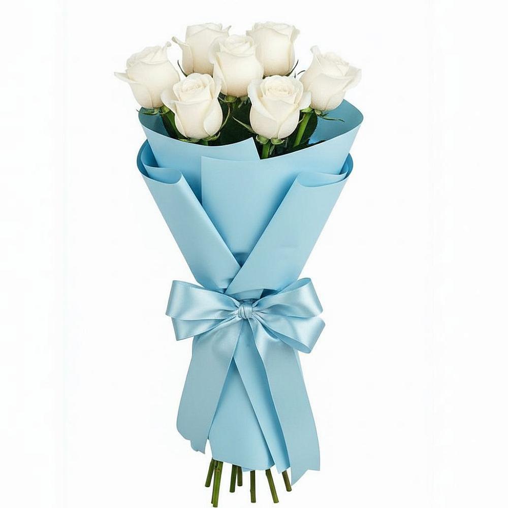 Букет 7 белых роз Проуд в Новой Ляде