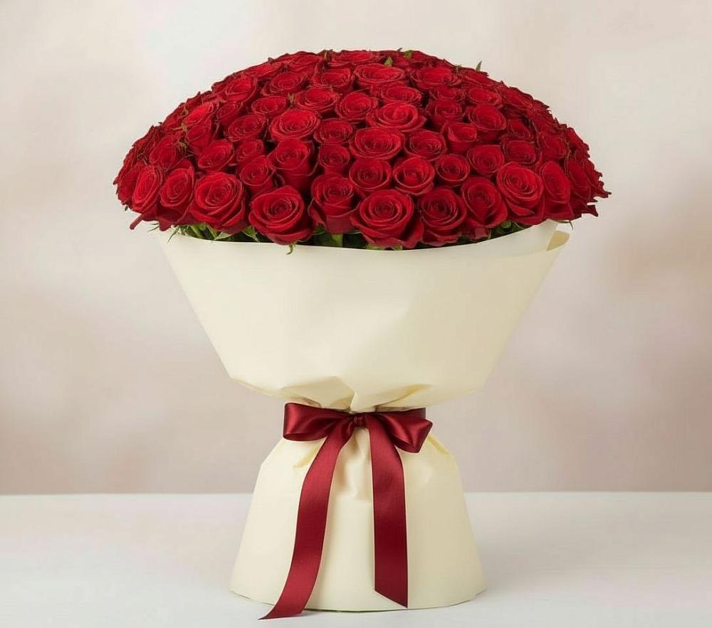 Букет 101 Красная роза Милано в Новой Ляде