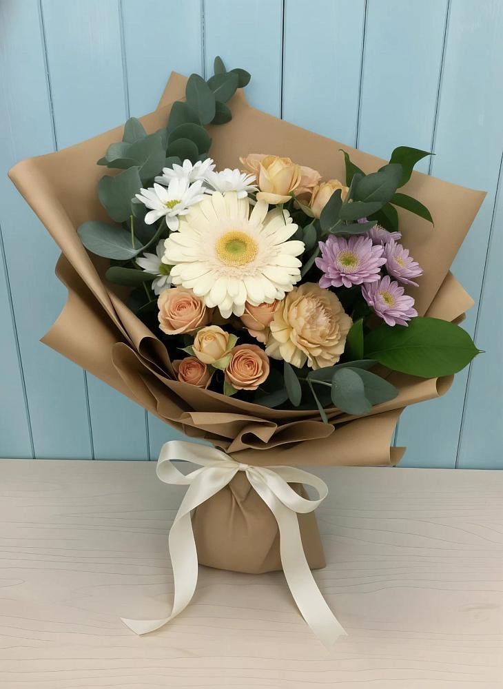 Букет цветов из: Герберы и Хризантемы в Новой Ляде