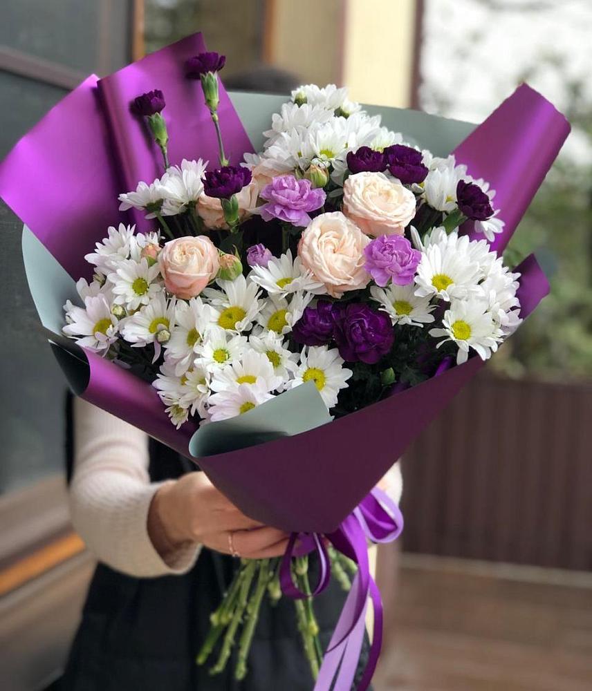 Букет цветов из: Хризантемы, Гвоздики и Розы в Новой Ляде