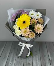 Букет цветов из:  Розы, Герберы и Хризантемы #REPLACE_PRED# Новой Ляде