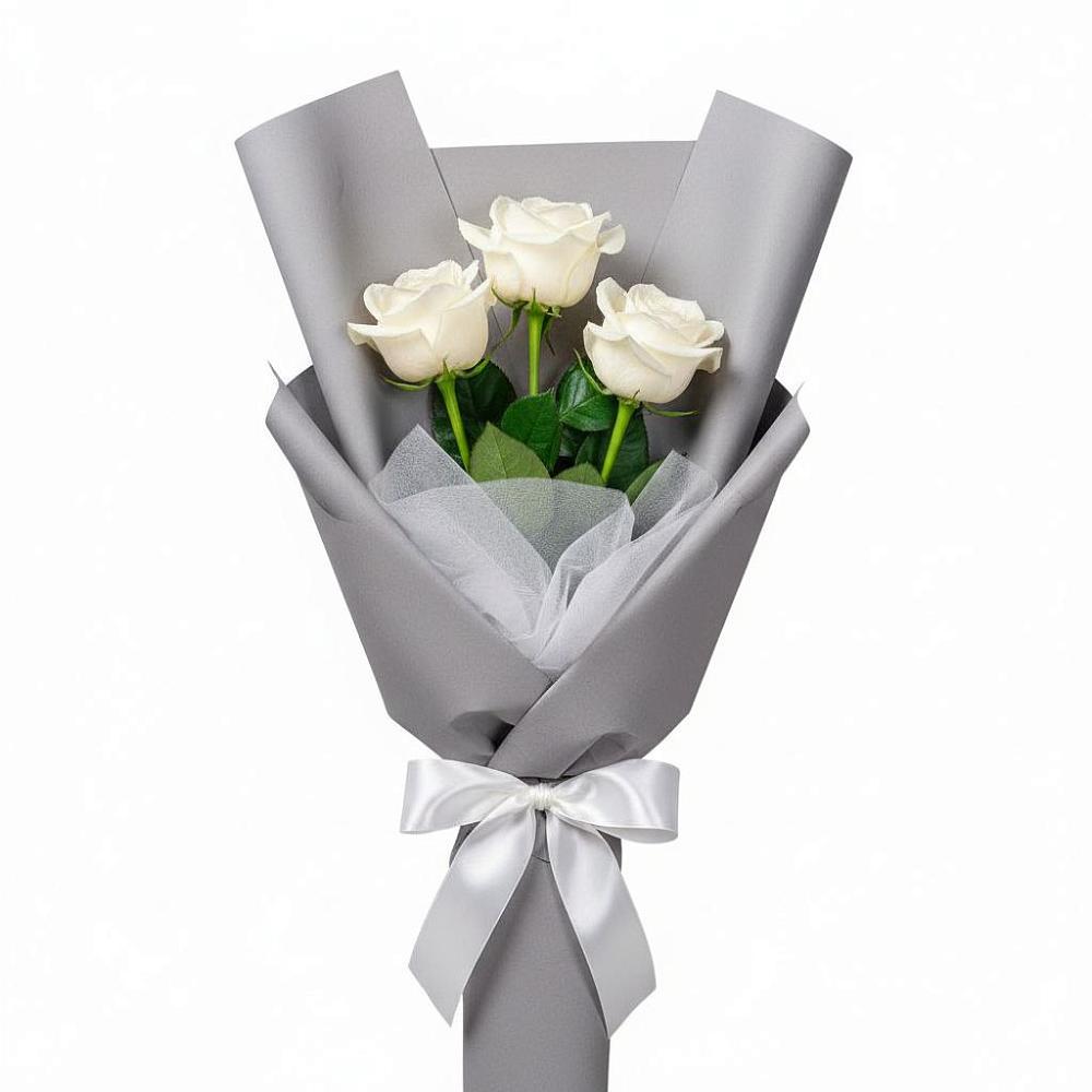 Букет 3 белые розы в Новой Ляде