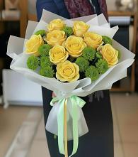 Букет цветов из:  Хризантемы и Розы в Новой Ляде