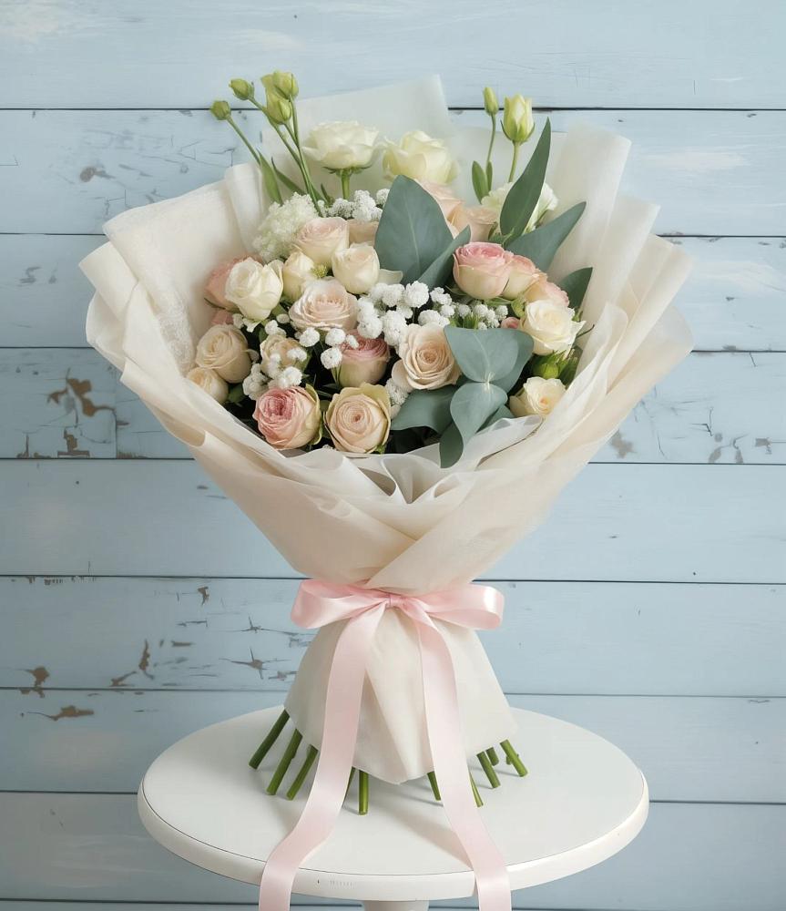 Букет цветов из: Розы и Лизиантусы в Новой Ляде