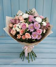 Букет цветов из:  Хризантемы, Розы и Альстромерии в Новой Ляде