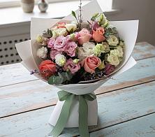 Букет цветов из:  Розы, Лизиантусы и Гвоздики в Новой Ляде