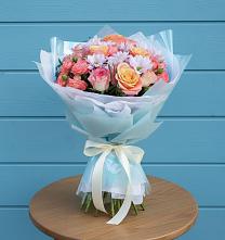 Букет цветов из:  Хризантемы и Розы в Новой Ляде