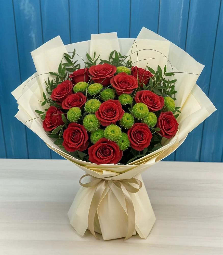 Букет цветов из: Розы и Хризантемы в Новой Ляде